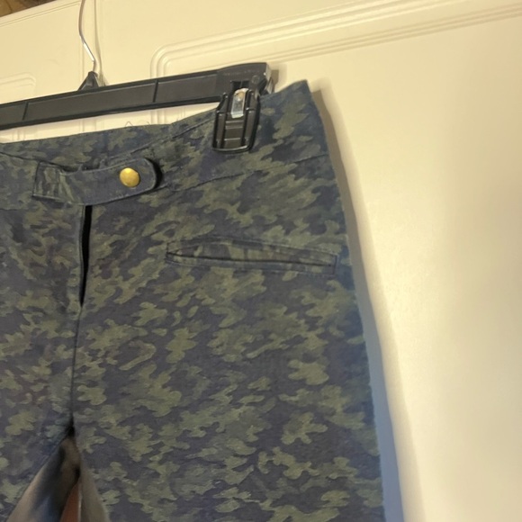 Roseanna Equestrian Inspired Made in France Camo Trousers with Leather Details - Picture 5 of 15